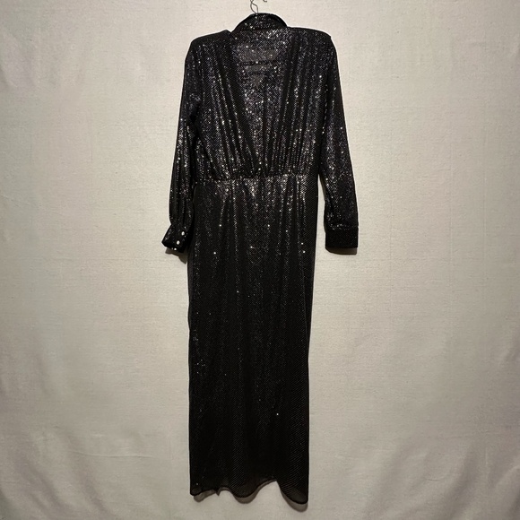 Zara Sheer Glittery Midi Dress - size L - Picture 4 of 8